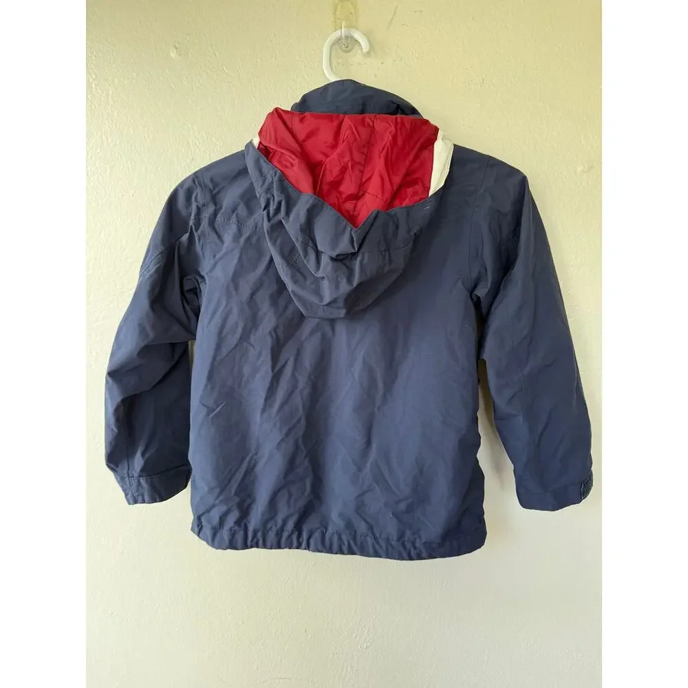 The North Face Boys HyVent Hooded windbraker Jacket Navy White Size XS 6